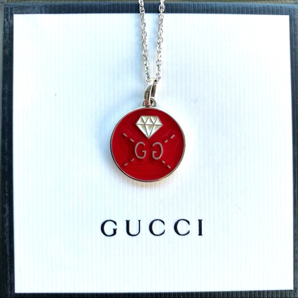 GucciGhost Sterling Silver & Enamel Diamond Charm - Picture 6 of 14
